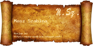 Mesz Szabina névjegykártya