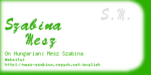 szabina mesz business card